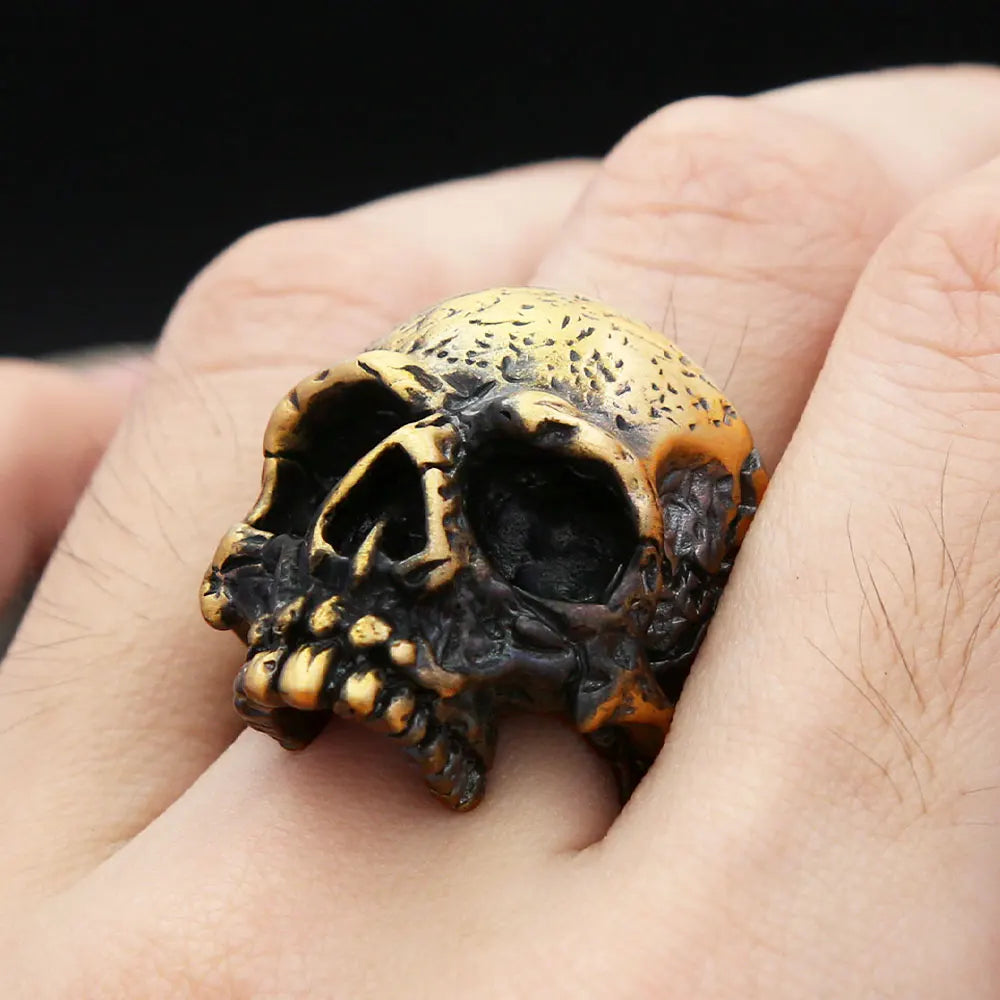 Gothic Punk Brass Skull Rings