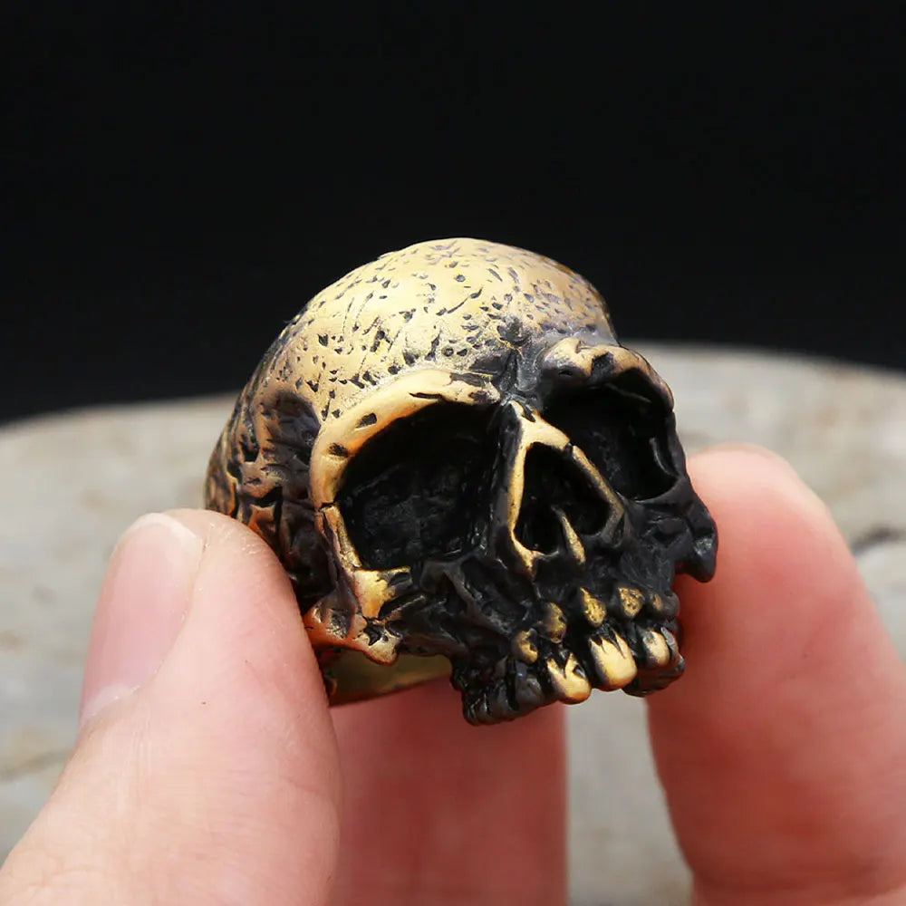 Gothic Punk Brass Skull Rings